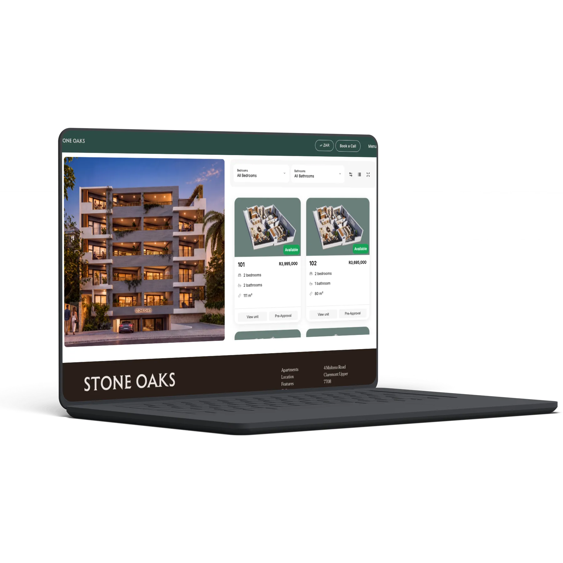 The Stone Oaks Connect price list on a laptop